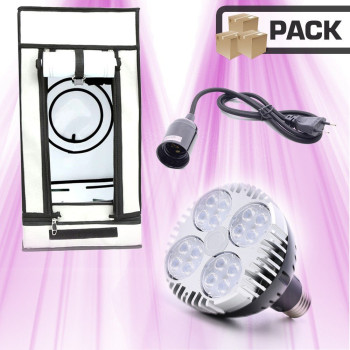 30x30 - Pack Plug & Play ampoule LEDs BloomLED X30 + HomeBox 30x30x60 cm + câble - 1