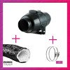 Silent Extraction Pack – Extraktor M 125 mm 340 m3/h – PhonicTrap-Hülle 127 mm – 3 m – Klemme 125–175 mm