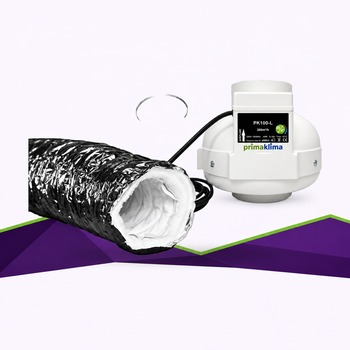 Extractor Pack - Prima Klima Extractor 100mm - 280m3/h - 1 Speed ​​+ Phonic Sheath 100mm - 3m + 1 clamp - 1