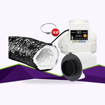Extractor Pack - PK 150 2 speeds + ProActiv Ø150mm - 690 m3/h + Phonic Duct 3m Ø150mm + clamps x2 - 1