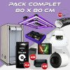 Komplettpaket 80x80cm – ATS 200 PRO und Konsole – Box Q80+ 80x80x180 cm – Belüftungsset – Töpfe und Blumenerde