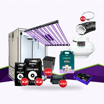 Complete pack 150x150cm - Zeus 1000W PRO 2.9 and console - Box AQ 150+ - Ventilation kit without carbon filter - Pots and soil 