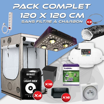 Komplettpaket 120x120cm &ndash; SP X640 &ndash; Programmierer &ndash; Box AQ 120+ &ndash; Bel&uuml;ftungsset ohne Kohlefilter &ndash; T&ouml;pfe und Erde