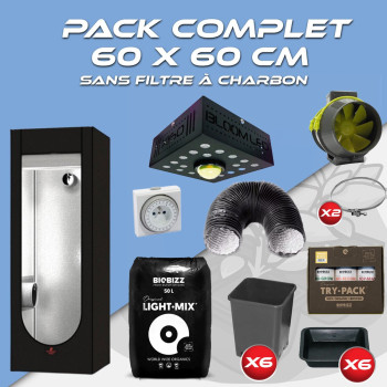 Complete pack 60x60cm - BloomleD x160 - Hydroshoot 60 - Ventilation kit without carbon filter - Pots and potting soils - 1
