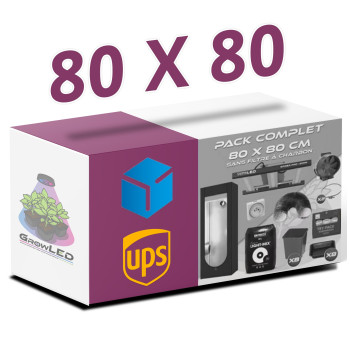 Komplettpaket 80x80cm – Spider Pro 200 – Box Hydroshoot 80 – Belüftungsset ohne Kohlefilter – Töpfe und Erde