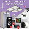 Komplettpaket 80x80cm – Pureled Q240 V2 – Box Q80+ 80x80x180 cm – Belüftungsset – Töpfe und Blumenerde