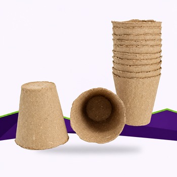 Lot de 16 Godets en Fibre Ø8cm pour Semis et Boutures