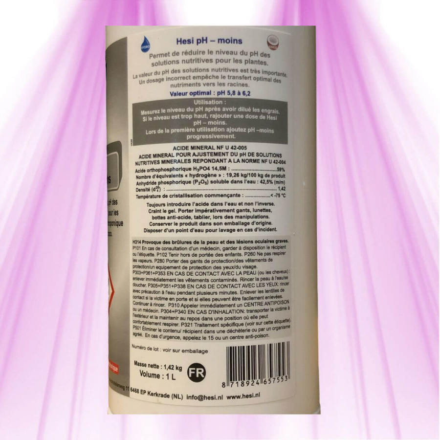 HESI pH - 1L - Corrige les valeurs de pH dans les solutions nutritives