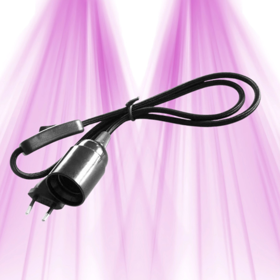 Câble Plug & Play avec douille E27 - 100/300cm - Blanc/Noir