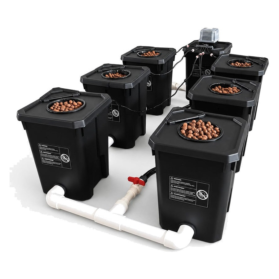 Hydroponisches RDWC-System 6 Töpfe 27L – Zirkulation & Wurzelbelüftung