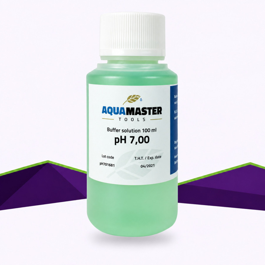 pH 7,00 Aqua Master Tools — Kalibrierlösung — 100 ml oder 5 L — Hauptansicht — 100-ml-Flasche