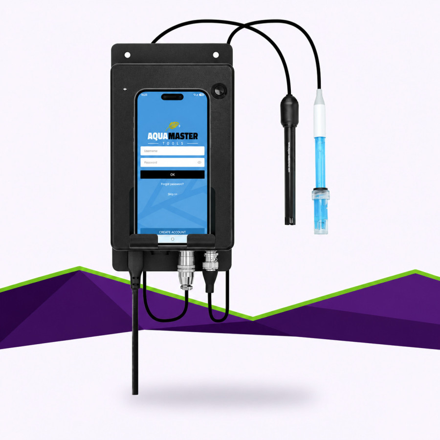 W650 Pro Aqua Master Tools — vernetzter Monitor für pH und EC — Hauptansicht — Smartphone nicht enthalten