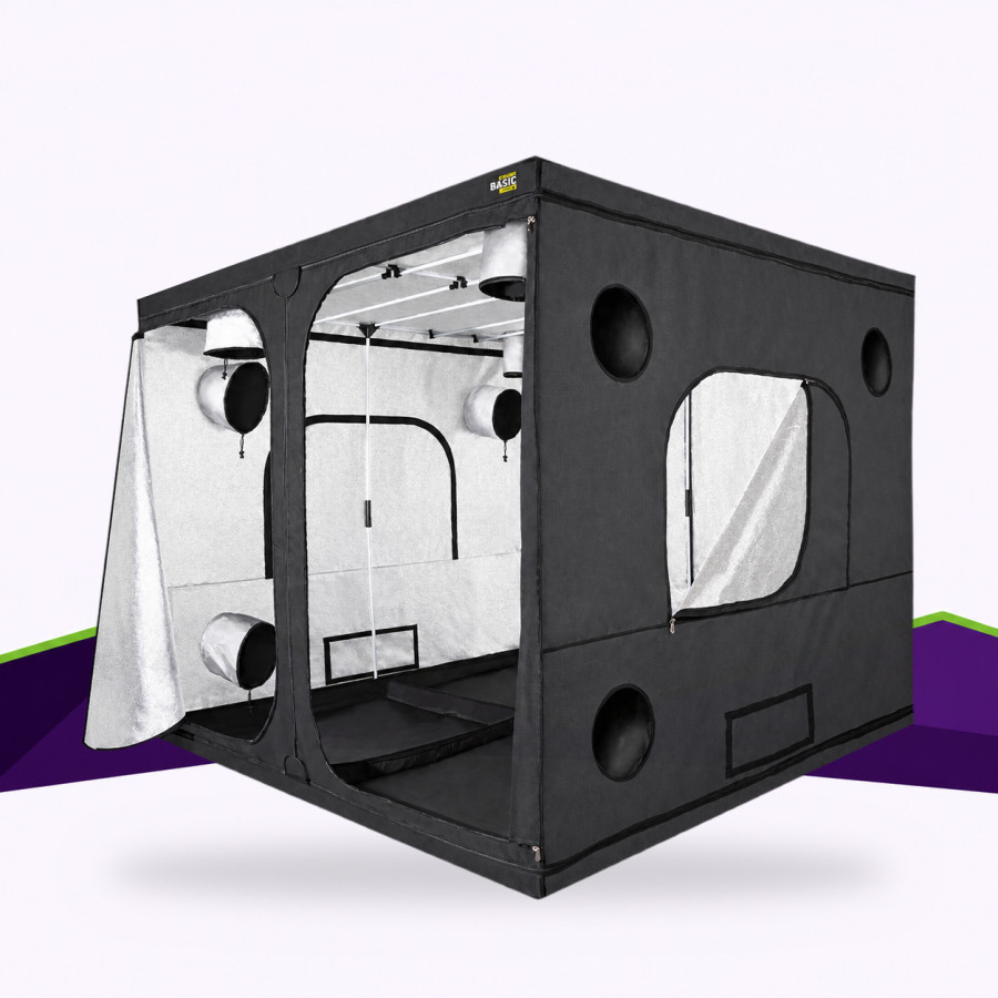 Geöffnete Garden HighPro Probox Basic 240 Growbox, 240 × 240 × 200 cm