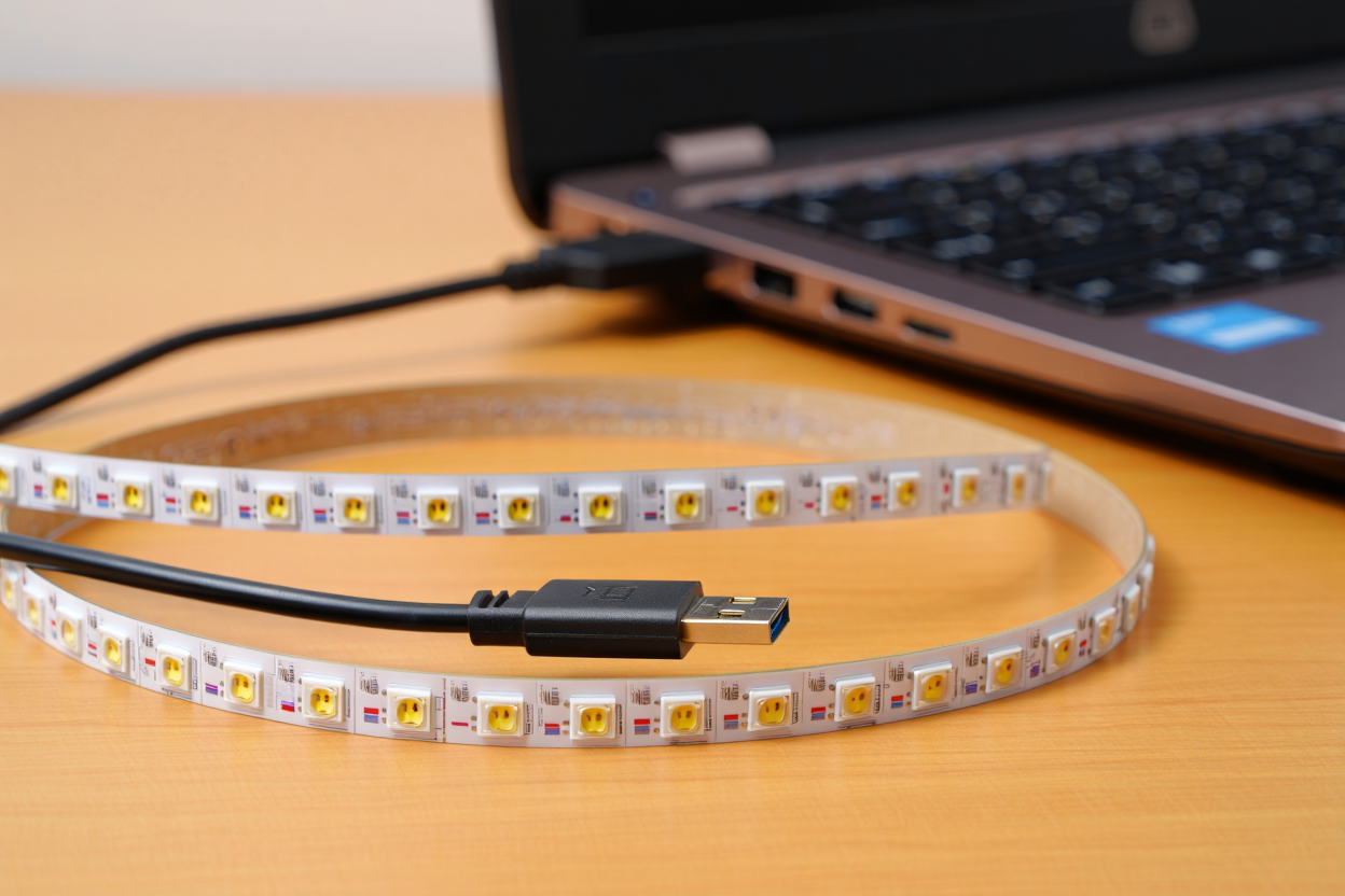 LED-Streifen USB 5V flexibel weiß - LED-Band für PC und TV
