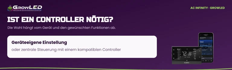 Geräteeigene Einstellung oder zentrale Steuerung über einen kompatiblen Controller.