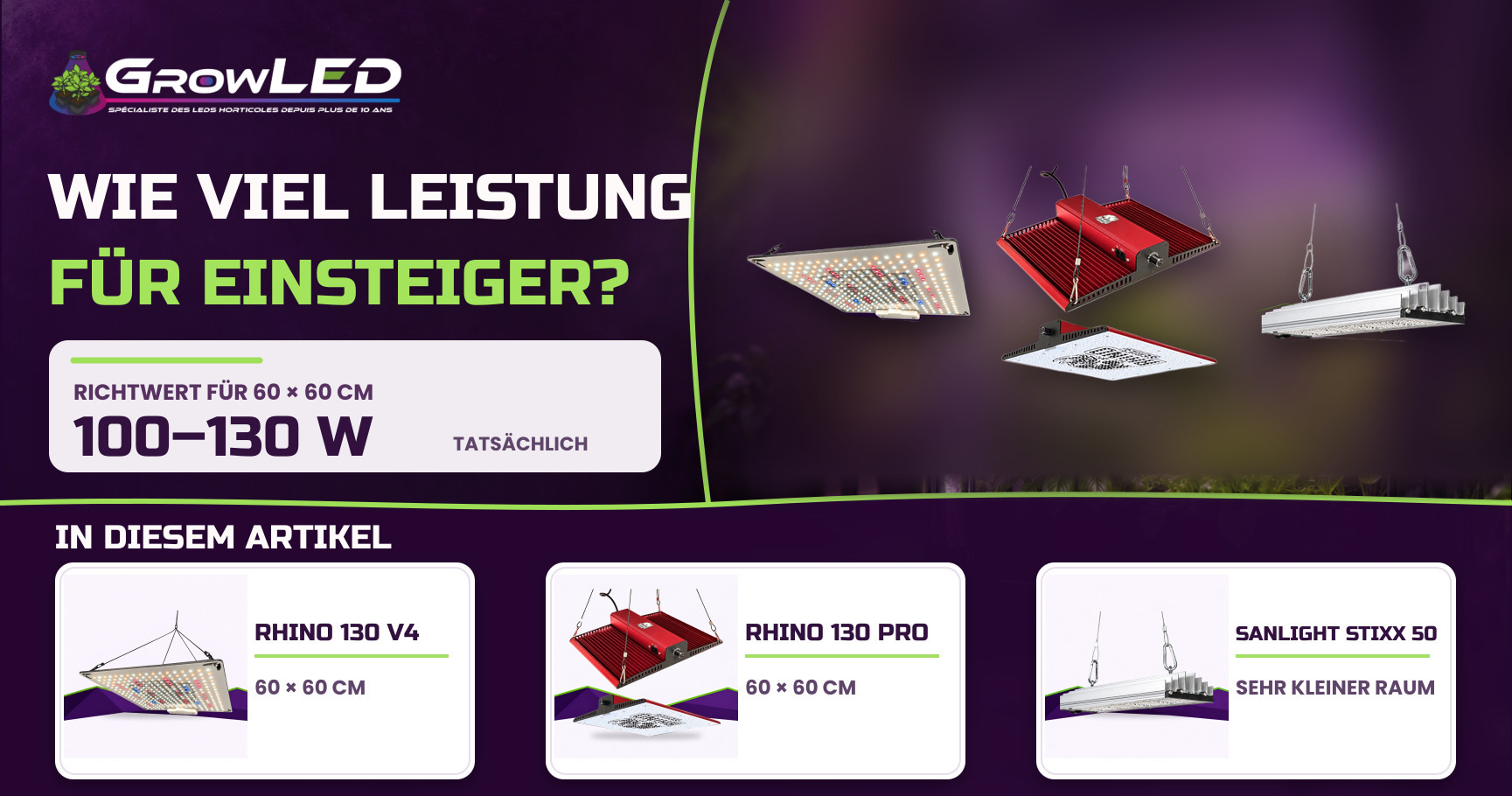 Welche Leistung braucht eine LED-Pflanzenlampe für Grow-Einsteiger?
