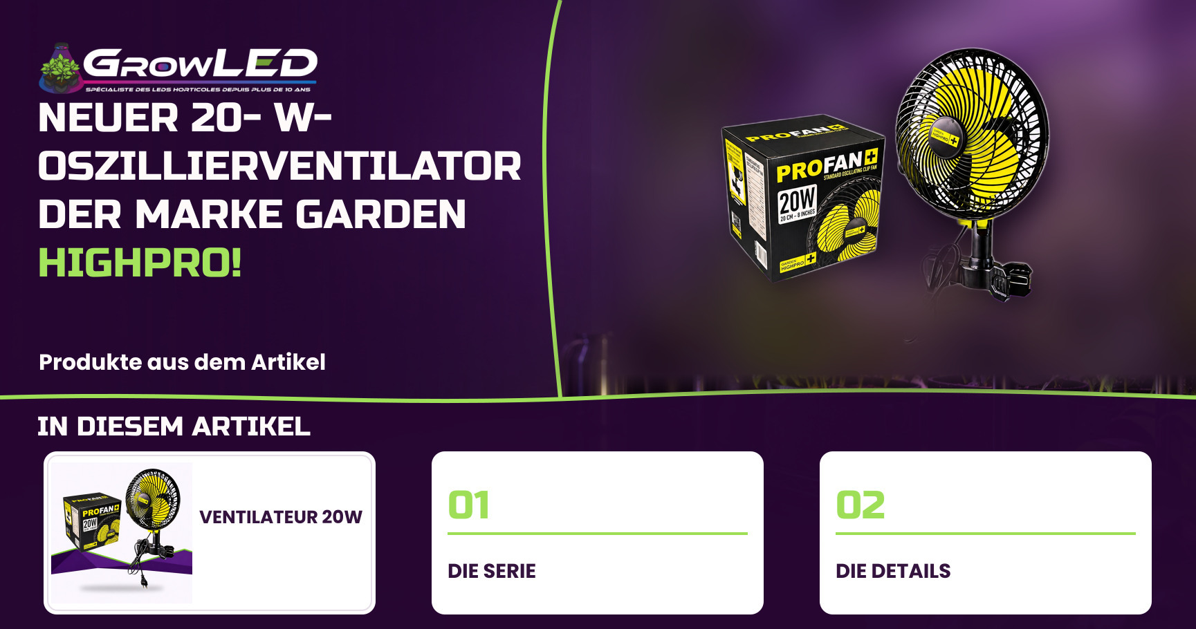 Neuer 20-W-Oszillierventilator der Marke GARDEN Highpro!