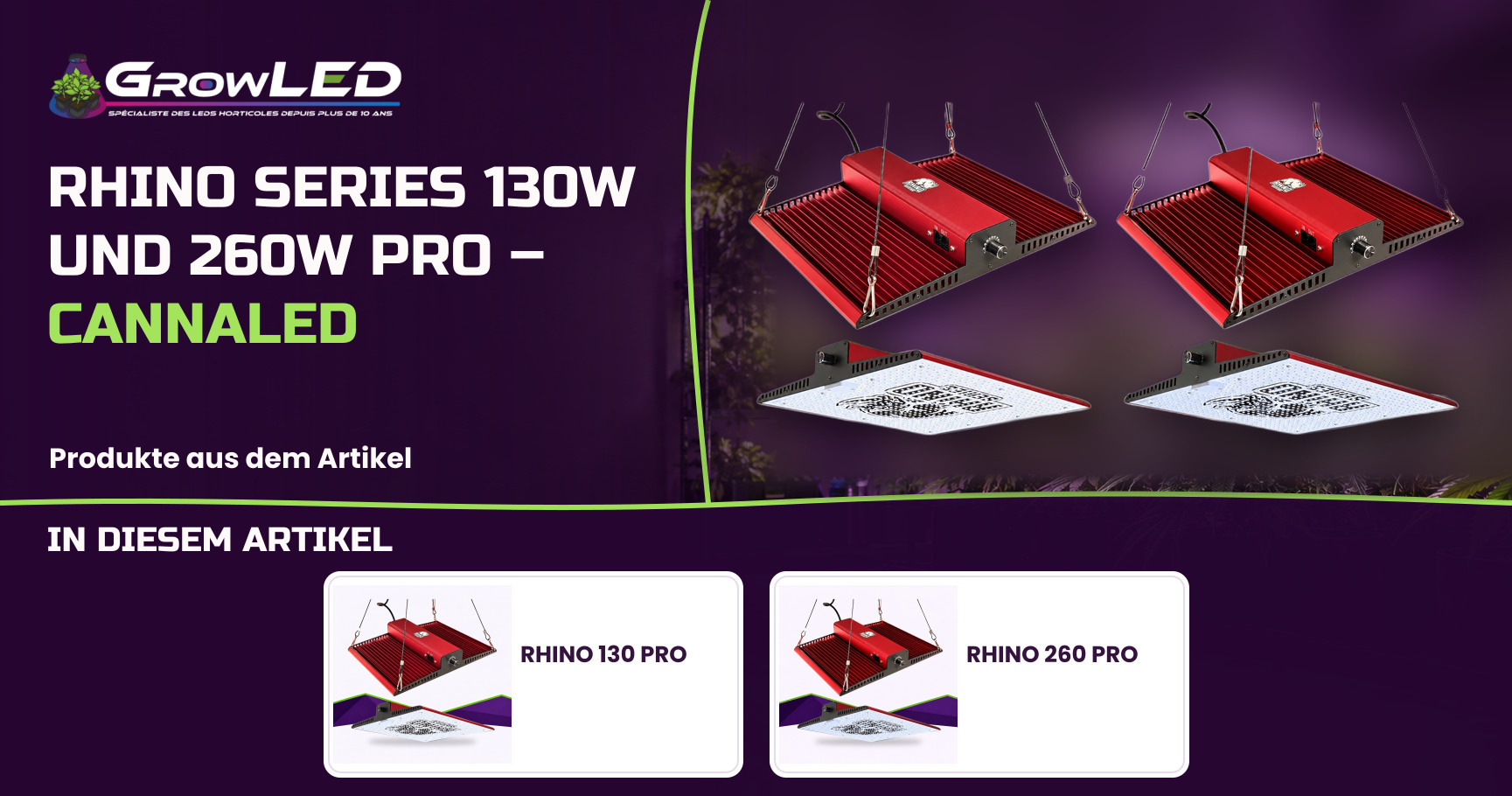 RHINO-SERIE 130 W und 260 W PRO – KANALIERT