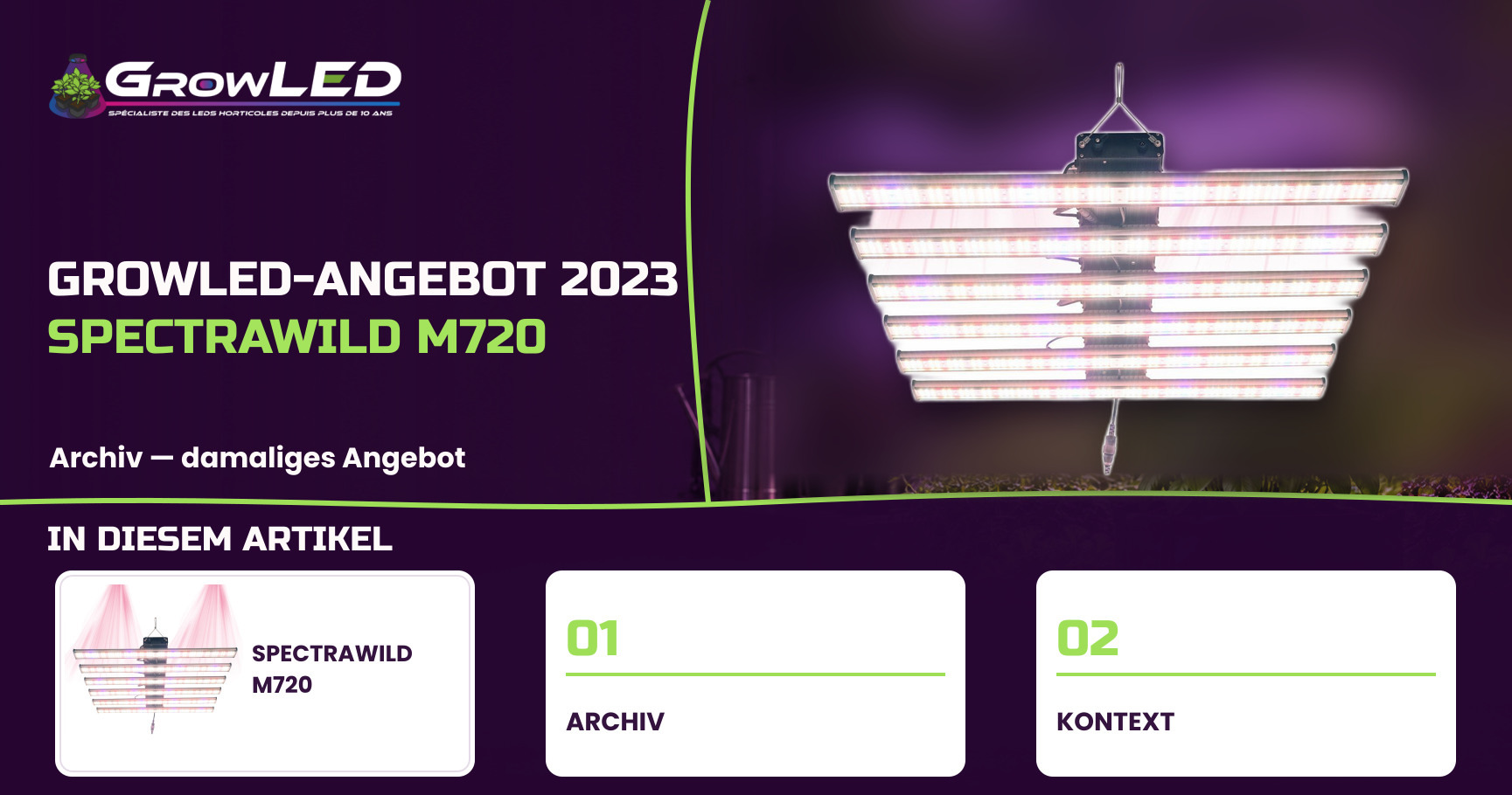 Exklusives Angebot: Erhellen Sie Ihren Indoor-Anbau mit dem SpectraWILD M720 für nur 92 €! Nutzen Sie jetzt die Chance!