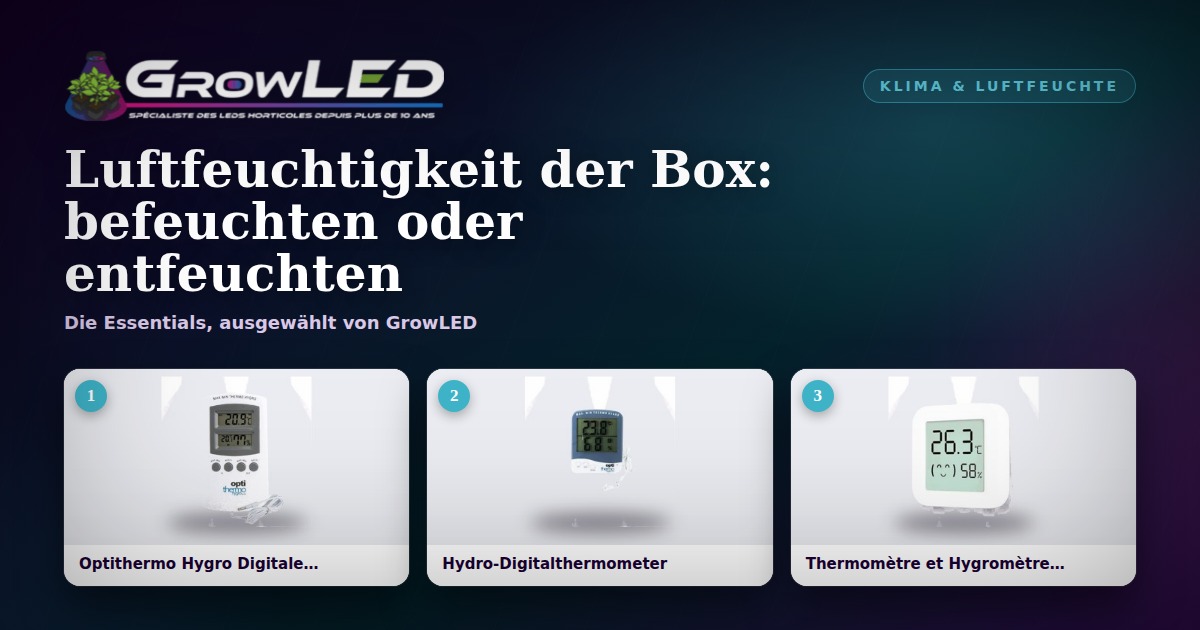 Die Luftfeuchtigkeit der Box beherrschen: befeuchten oder entfeuchten