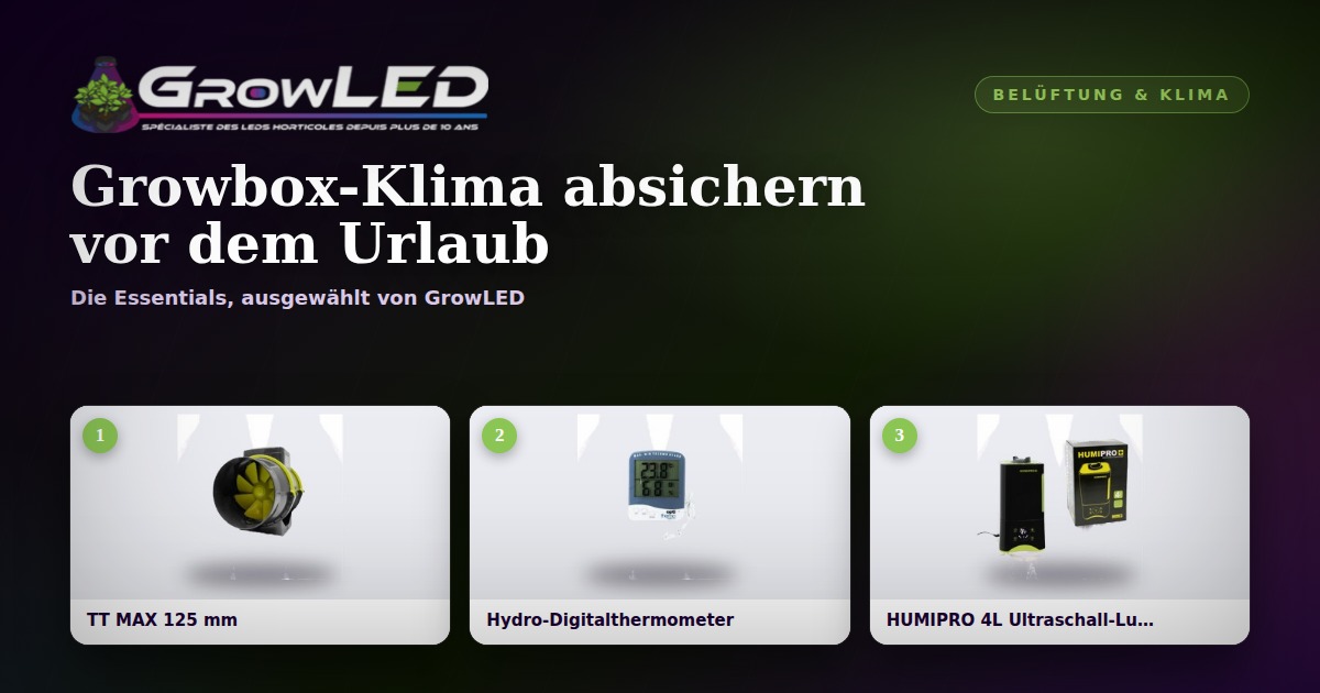 Stressfrei in den Urlaub: das Klima deiner Growbox absichern