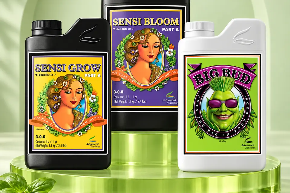 Bouteilles Advanced Nutrients Sensi Grow, Sensi Bloom et Big Bud